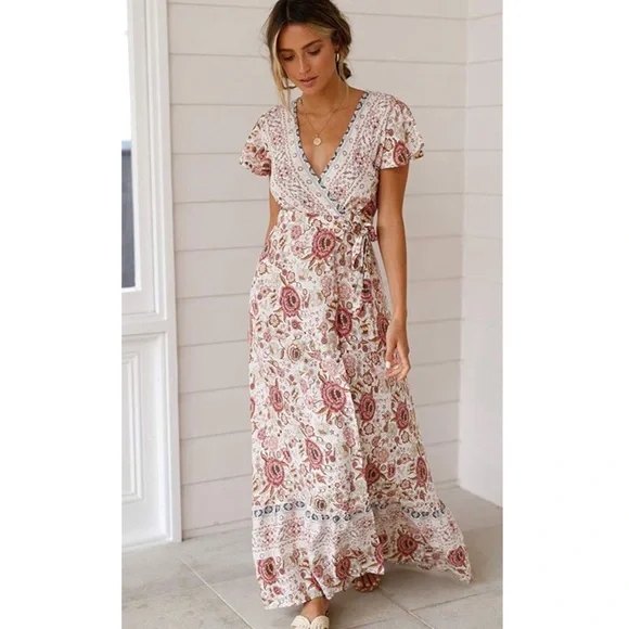 Floral Print Boho Maxi Dress - Picture 4 of 4
